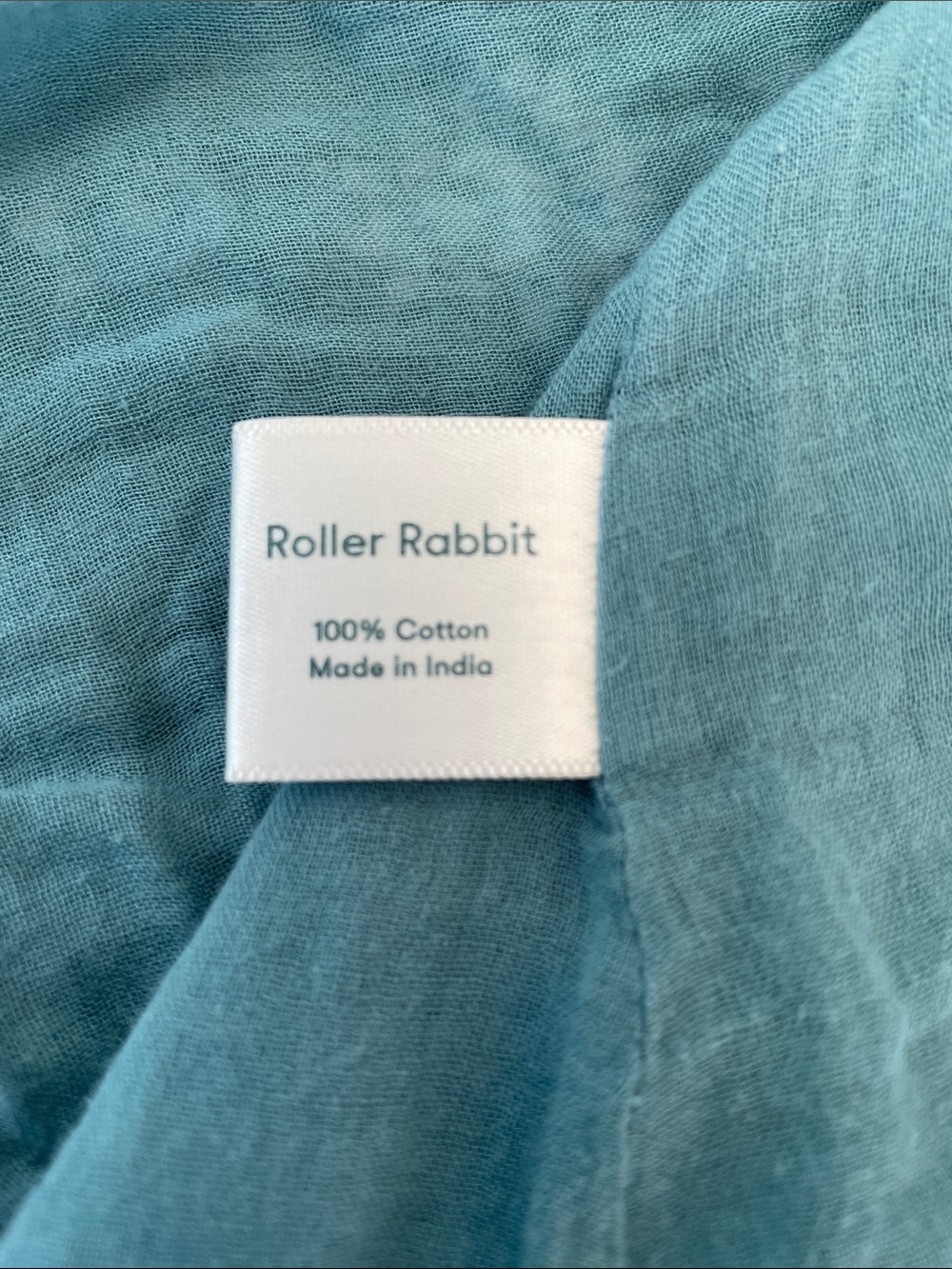 Roller Rabbit Teal Blue Floral Tiered Cotton Dress - Picture 5 of 5